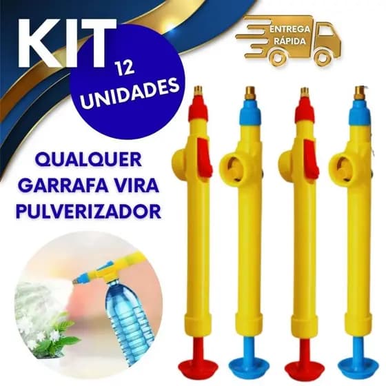 12 PULVERIZADOR DE GARRAFA PET 29CM BORRIFADOR MANUAL PARA JARDINAGEM LIMPEZA PRÁTICO E VERSÁTIL