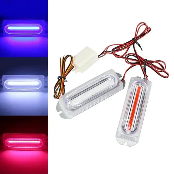 Kit 2 Strobos Flash Automotivo com Controladora 12V LED COB