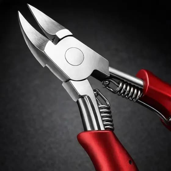 Alicate de Unha Profissional Aço Inox Mola Dupla Curvado Manicure Pedicure Podologia Resistente