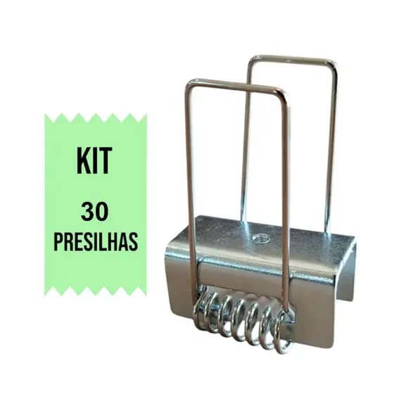 Kit 30 Presilha Borboleta com Mola para Fixar Perfil de Led Embutir Gesso Drywall Acabamento