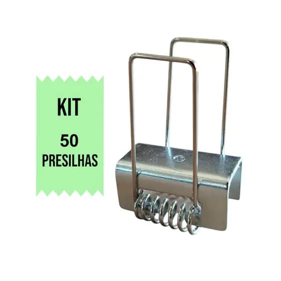 Kit 50 Presilha Borboleta com Mola para Fixar Perfil de Led Embutir Gesso Drywall Acabamento