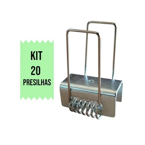Kit 20 Presilha Borboleta com Mola para Fixar Perfil de Led Embutir Gesso Drywall Acabamento