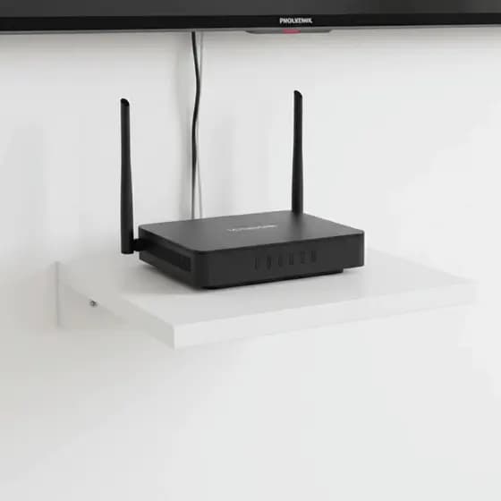 Suporte Parede Para Roteador Modem TV Box Wifi Conversor MDF 24x20 Pratileira Escritório