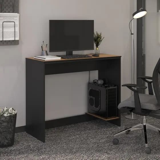 Escrivaninha Prime com Passa Fios Mesa Escritório Mesa Estudo Home Office Mesa de Computador Gamer - LOJAS CEF