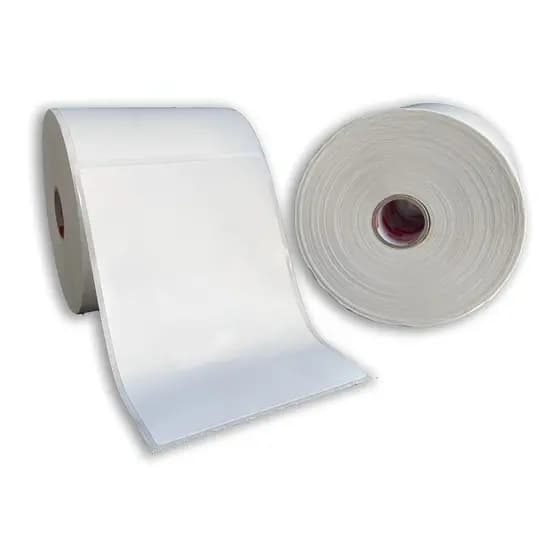 1 Rolo Etiqueta 10x15 100x150 Térmica Serrilha Jumbo 500 Un Cor Branco Adegraf 20 G