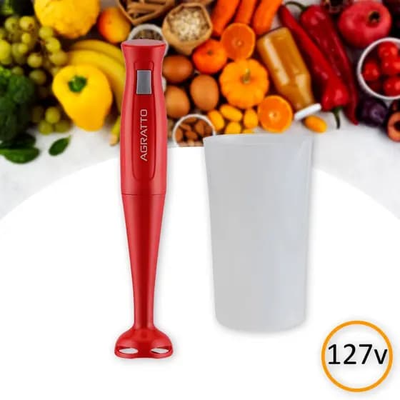 Super Mixer Vertical Com Copo Medidor 700ml 200w 127v Vermelho Agratto