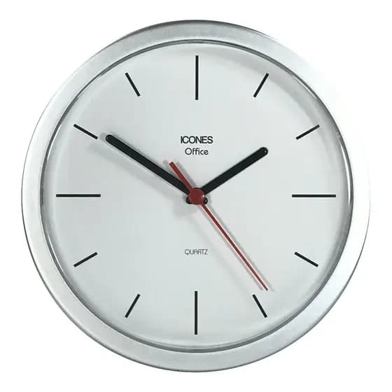 Relógio de Parede Redondo 24cm Office Silencioso Moderno Decorativo Sala Quarto Cozinha