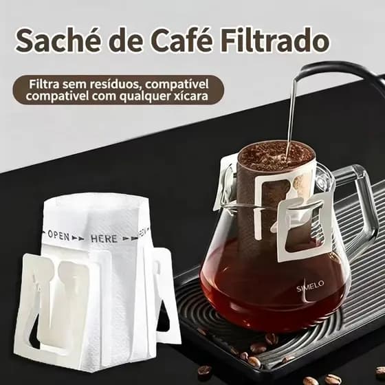 Kit 50/100/150/200 Filtros de Café Portáteis Individuais, Mini Coador com Abas para Drip Coffee (Café Coado)
