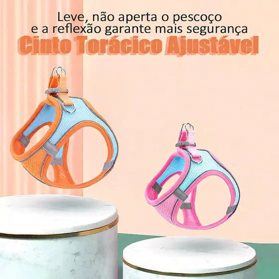 Reflexivo pectoral Para Turfar Conforto Colete De Luxo Malha de Guia Coleira de Cachorro Peitoral Cães Gatos Pet