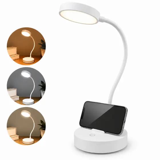 Luminária LED Flexível Touch Sem Fio Recarregável USB-C Mesa Estudo Leitura Escritório Solena Mini