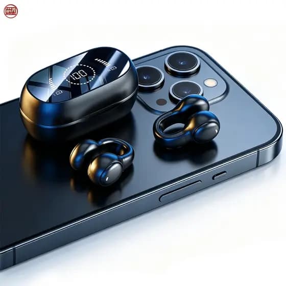 🎧Fone Bluetooth Clip Não Intra Auricular Conforto Som Claro Autonomia Longa Proteção dos Ouvidos -B4
