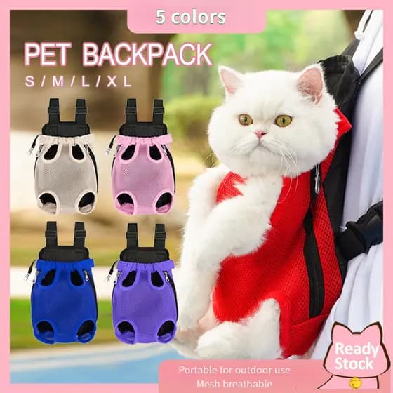 Bolsa Canguru Transporte De Pet Cachorro Gatos Preto Rosa