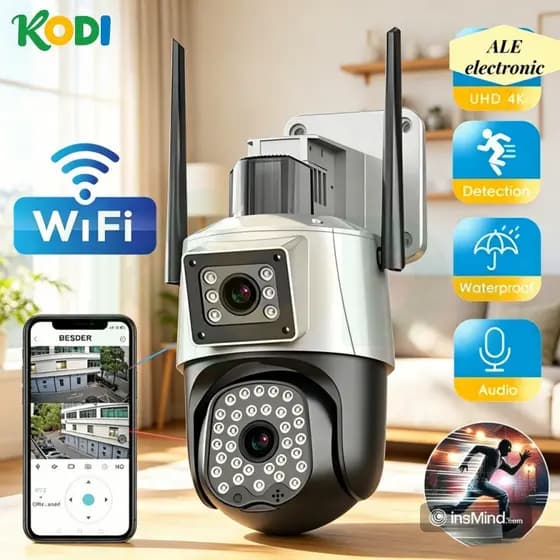Câmera Externa IP 2 em 1 Wi-Fi Duplo à Prova d’Água | Visão Noturna e Monitor Infravermelho - G1