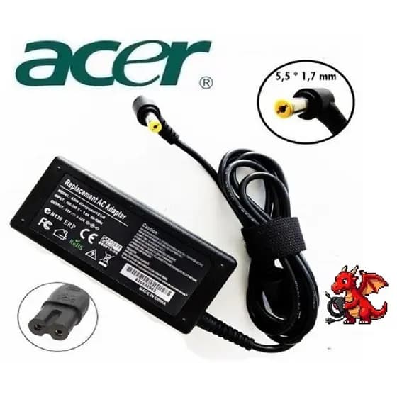 Fonte Acer para notebook, pino amarelo 19V 3.42A (65W)