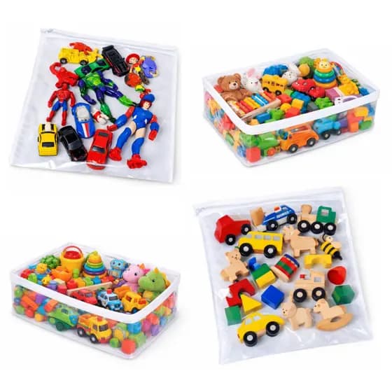 Kit 5 Saco Organizador Guarda Roupa Brinquedos Revistas C Zíper
