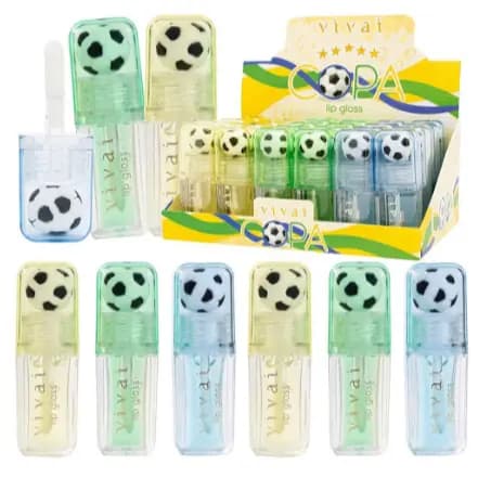Kit com 3 Lip Gloss edição copa do mundo