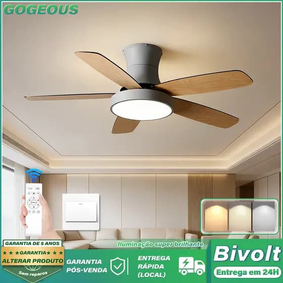 110V-220V Ventilador De Teto Com Luz 72W 48inch Com Controle Remoto Vento Forte Silencioso Economia De Energia
