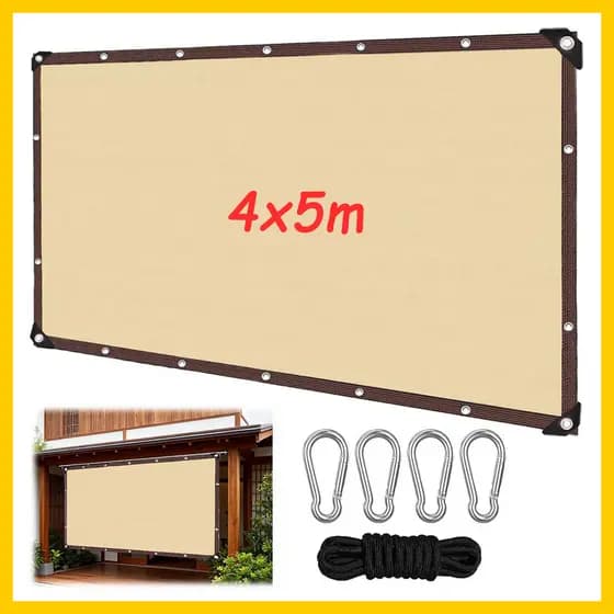 Toldo externo 4x5m, adequado para estufas, plantas de pérgola, toldos, redes de guarda-sol