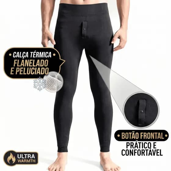 Meia Calça Térmica Masculina Segunda Pele Forro Flanelada Inverno Frio Intendo Conforto com Abertura