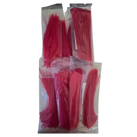 Kit 1000 Abraçadeira Nylon 2,5x200mm Vermelho Enforca Gato