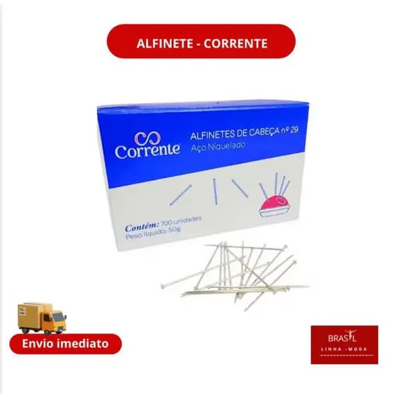 Alfinete De Cabeça Corrente Nº29 Niquelado Caixa C/ 700 Unid