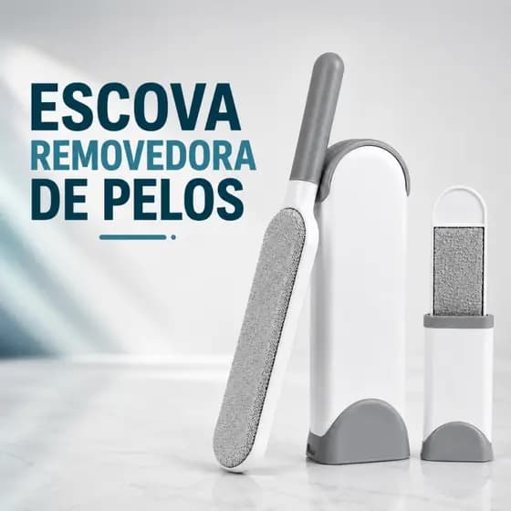 Escova Mágica Removedora de Pelos + Mini Escova de Viagem Reutilizável Tira Pelos de Cães e Gatos de Sofá Cama Roupas
