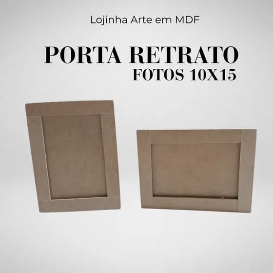 Kit 10 Porta Retrato MDF Cru Para Foto 10x15