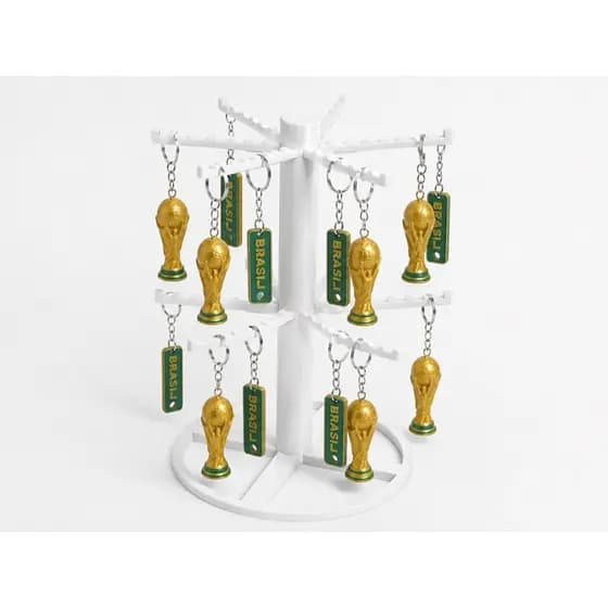 Expositor Giratório para Chaveiros Ganchos Organizador de Balcão Porta Chaveiros e Acessórios