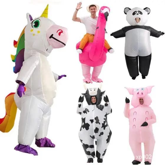 Fantasia de Animal Inflável Flamingo Unicórnio para Cosplay, Fantasia de Festa de Aniversário para Adultos para Hallowee