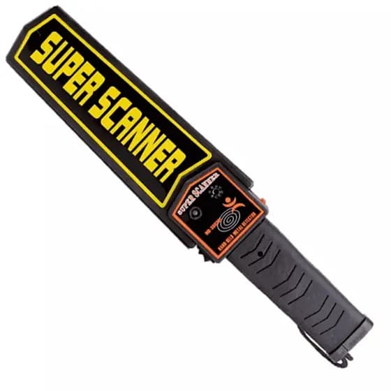 Detector De Metais Armas Portátl Profissional Cor Preto