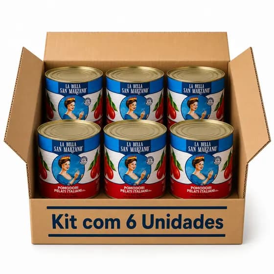 Tomate Pelado Pomodori La Bella San Marzano 2,5kg Cx C\ 6un