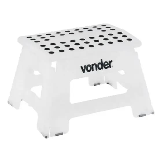 Banqueta Dobrável De Plástico Capacidade 150 Kg Branco Vonder