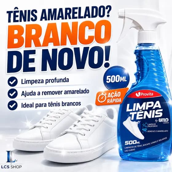 Limpa Tenis Branco Provita Spray Premium 500ml Limpeza Profunda Remove Manchas Amarelado Odores