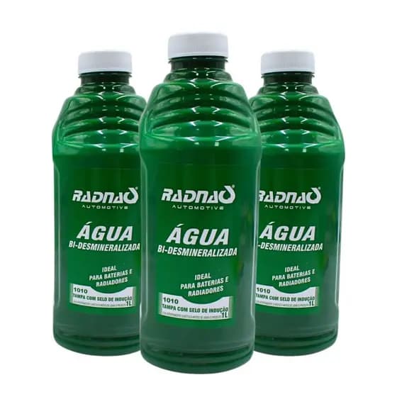 Kit 3 Água Bi Desmineralizada Radiadores Bateria 1l Radnaq