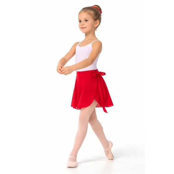 Saia Transpassada Ballet Infantil Helanca Light Ajustável Dança