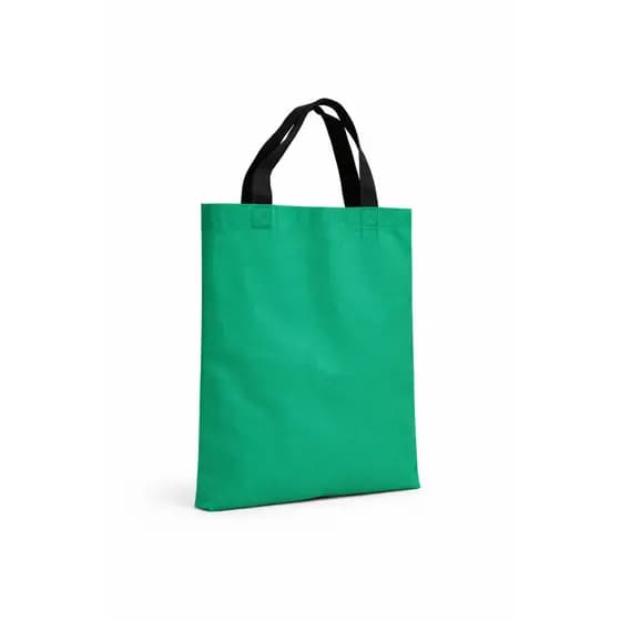 Kit 10 Sacolas TNT Reutilizável 33x39cm Ecobag Mercado Verde Alça Preta