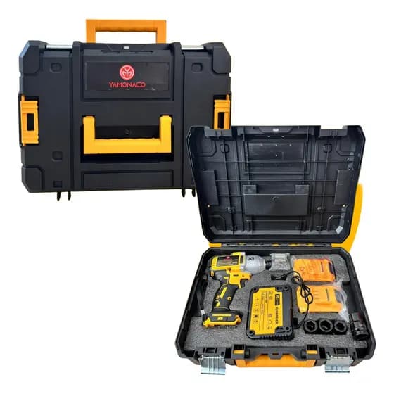Chave De Impacto Yamonaco Adaptador 3/4 2000nm A Bateria Litio 5.0Ah Brushless Maleta 2 Baterias Amarelo 50/60hz