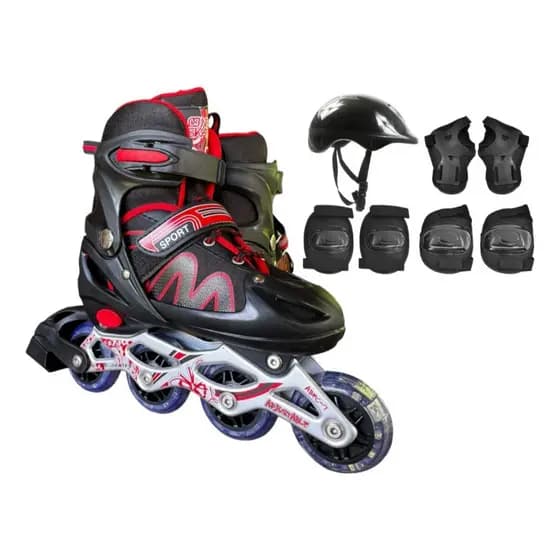 Patins roller in laine Vermelho Com Kit Proteção