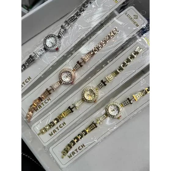 Moda Jam Relógio De Quartzo Sereia Design Brilhante Simulado Zircão Elegante Pulseira Para Mulheres Meninas