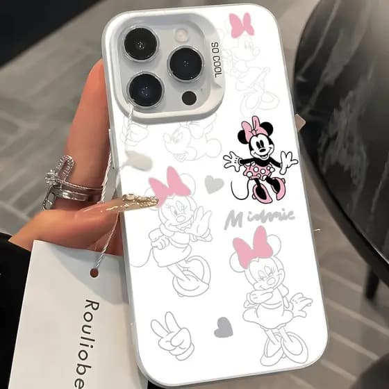 Mickey e Minnie Capinha Para IPhone 17 13 12 11 Normal X XR XS 8 7 15 14 16 PRO MAX PLUS Ar Silicone Caso