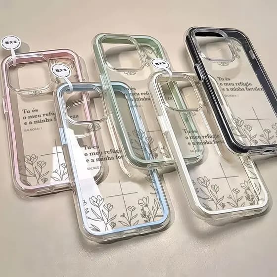 Capa De Celular Transparente Como Cristal Para IPhone 17 13 11 12 14 15 16 Air Pro Max Normal Cruz Bíblica Caso