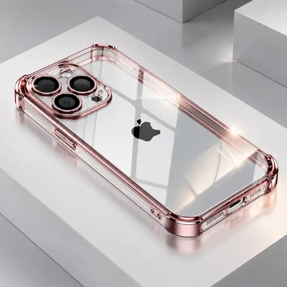 Capinha TMaterial De Alta Clear Para IPhone 17 PRO MAX 16 15 14 13 12 11 Pro Max Plus Enviar Etiqueta Metálica Capa