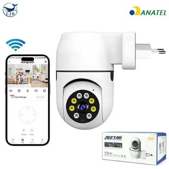 Câmera Tomada Segurança 2.4G Wifi 360 Câmera IP Infravermelho Sem Fio com Visão P07