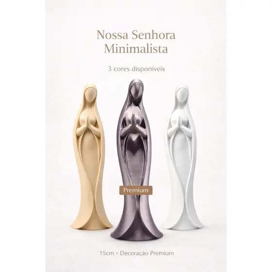 Nossa Senhora Aparecida 20cm Minimalista – Proteção e Fé para Seu Lar 🙏 Decoração Religiosa Presente