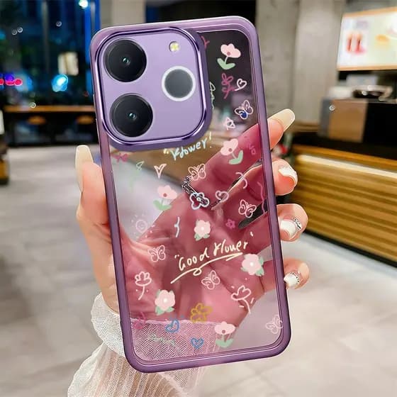 realme Note 70 60 60x 60s 70t Elegante Moda Flor Caso Fosco Cristal Transparente Capa Macia
