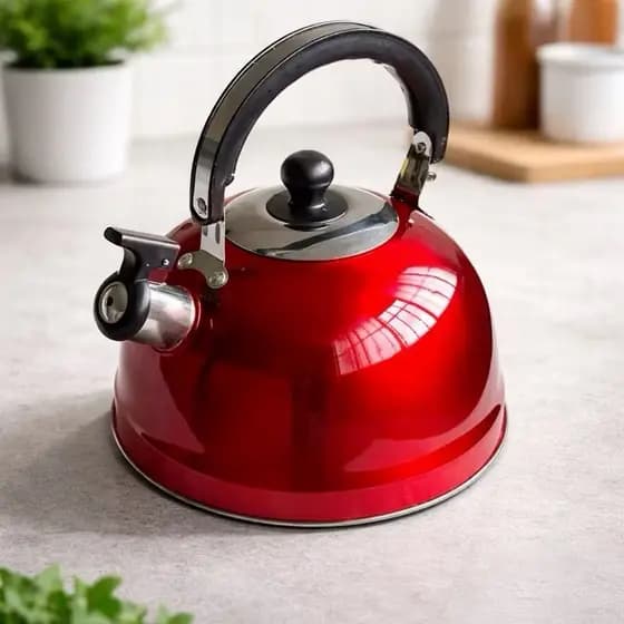 Chaleira De Aço Inox Com Apito 2 Litros Para Fogão A Gás e De Indução