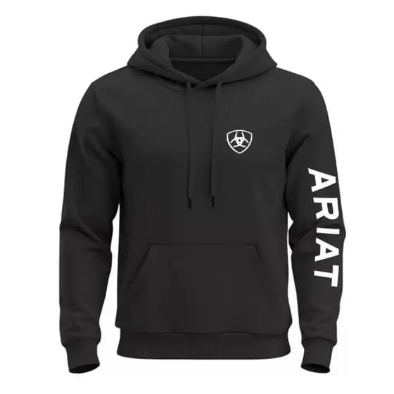Moletom Ariat Masculino Premium 100% Algodão Com Capuz Blusa de Frio Country Cowboy Rodeio Casual