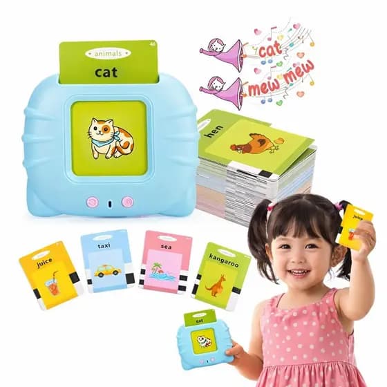 Brinquedo Educativo Infantil Flash Cards Falantes Rosa