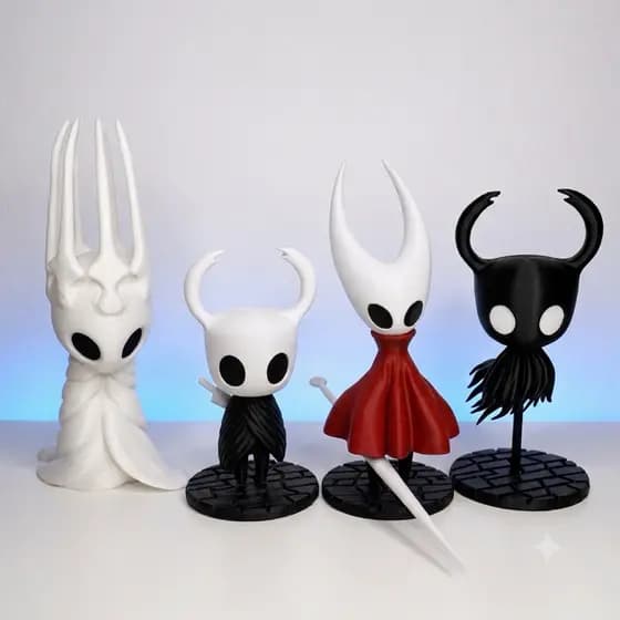 Kit Action Figure Hollow Knight + Hornet - Boneco em 3D - Miniatura colecionável The Knight