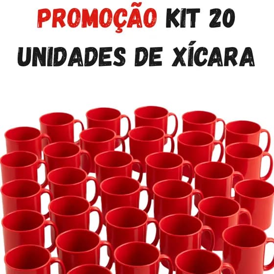 Kit 20 Canecas 400ML Em Plástico Premium Para Escolas Merenda Creche Cantina Café Festas e Eventos